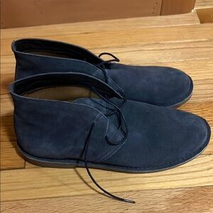 J. Crew Blue Chukka Boots Suede Minimalist Design